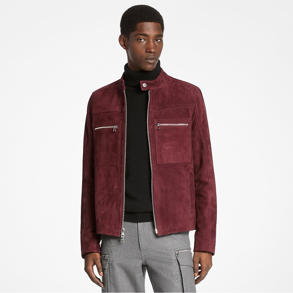 NWT Michael Kors Oxblood Suede Moto Racer Jacket Modern, Small